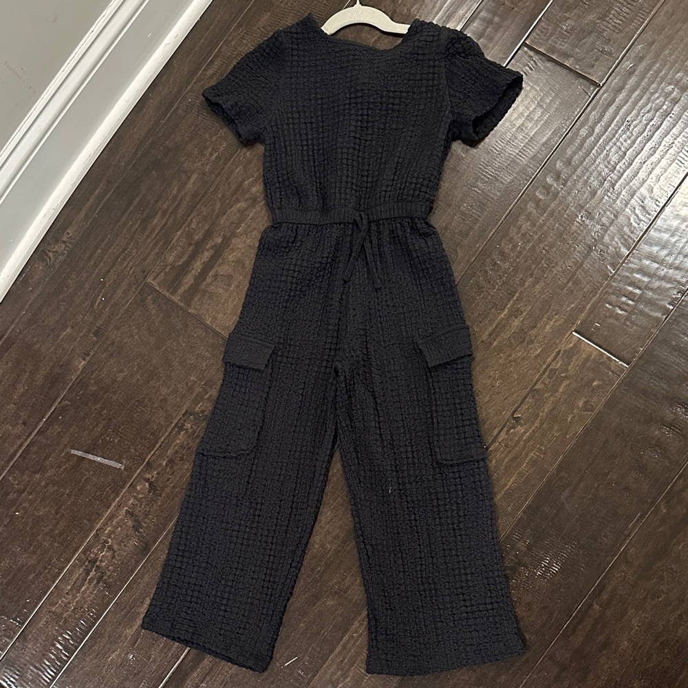 Zara Black Textured Jumpsuit